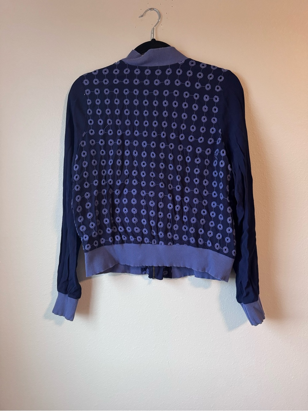 AMADI Navy and Periwinkle Bomber Jacket - Picture 8 of 9